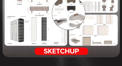 Sketchup - Dựng Hình Cấu Tạo Ván